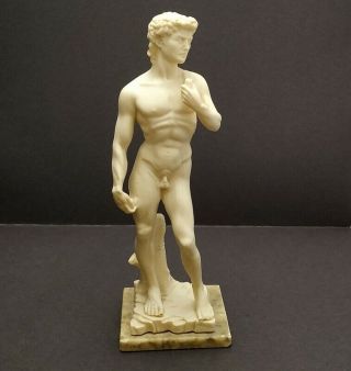 Vintage 12 " White Nude Neo Classical Apollo Adonis Hermes Parian Ceramic Statue