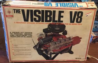 Vtg 60s The Visible V8 Transparent Operating Auto Engine Assembly Kit Renwal 802