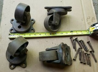 Payson Set Of 4 Antique Cast Iron Wheel Casters Screws