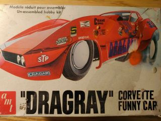 Vintage Amt Dragway Corvette Funny Car Model Kit