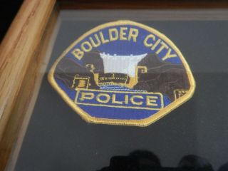 Vintage Boulder City NV Police patrolman Shadow box obsolete badges pins shields 2