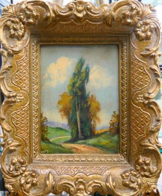 Vintage Or Antique Small Landscape Oil Painting Framed And Signed By Artist