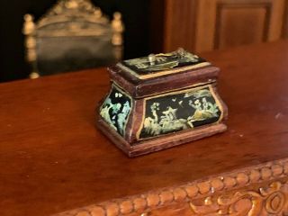Miniature Dollhouse Artisan EARLY Bespaq Wood Hand Painted Asian Letter Desk Box 7