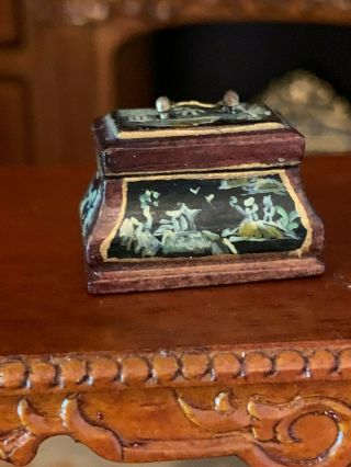Miniature Dollhouse Artisan EARLY Bespaq Wood Hand Painted Asian Letter Desk Box 8
