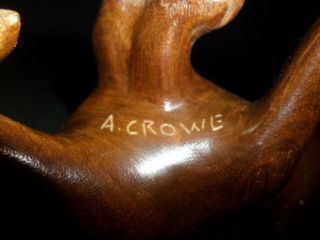 Vintage Signed Amanda Crowe Carved Bear Native American Cherokee 7