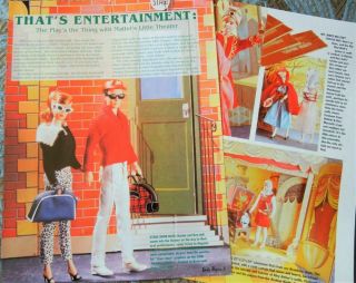 4p History Article,  Pics Vtg 1960s Mattel Barbie Little Theater Set & Costumes