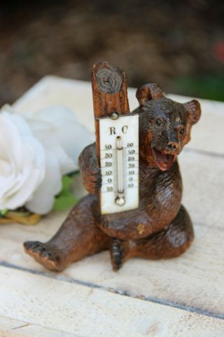 Antique Hand Black Forest Wood Carved Swiss Bear Statue Figurine