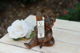 Antique hand Black forest wood carved swiss bear statue figurine 2