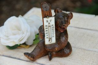 Antique hand Black forest wood carved swiss bear statue figurine 3