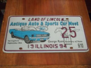 Illinois 1994 " Antique Auto Car Meet " License Plate