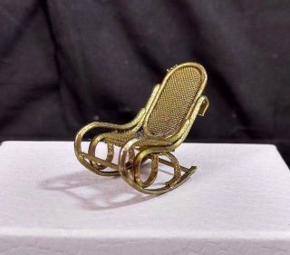 Vintage Metal Dollhouse Miniature Rocking Chair Bentwood Style