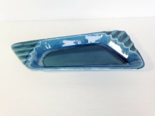 Vintage Blue Ashtray Made In Japan Ceramic Mid Century Modern Space Age