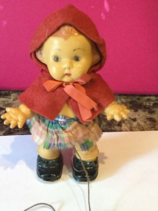Vintage Walking Doll With String Celluloid Doll 6.  5” Height 2
