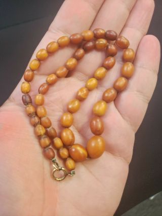 Wonderful Antique Amber Baltic Beads Necklace 8 Grams 3