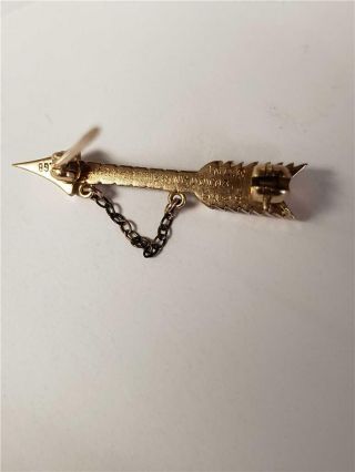 1942 PI BETA PHI 10k gold Seed Pearls Arrow Sorority Fraternity Pin Brooch 2