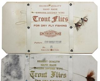 Antique G.  W.  Frost & Sons Fly Fishing Trout Flies On Cards 2