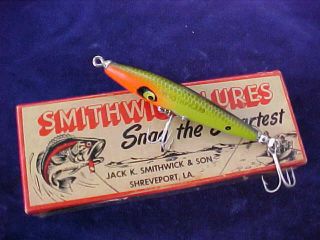 Rare Color Vintage Smithwick Toothpick Wood Lure N Box Shreveport La
