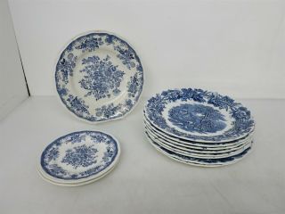 11x Antique China Plates - 3x Kensington Balmoral & 8x Booths " British Scenery "