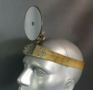 Antique German Medical Doctor Ziegler Type Physician Head Mirror Reflector Band