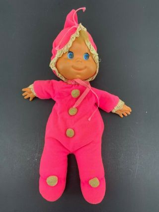 Vintage 1970 Mattel Pink Baby Beans Doll Union Tag Usa Girl 12 " Bitty