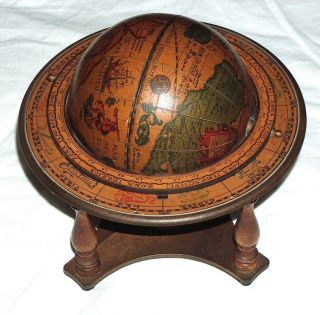 Vtg 10” Old World Globe,  Latin Celestial W/ Zodiac Signs,  Spins Made In Italy