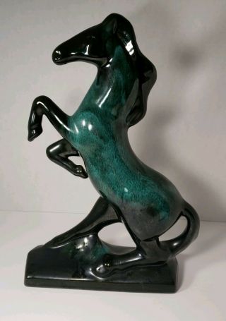 Blue Mountain Pottery Rearing Horse Statue