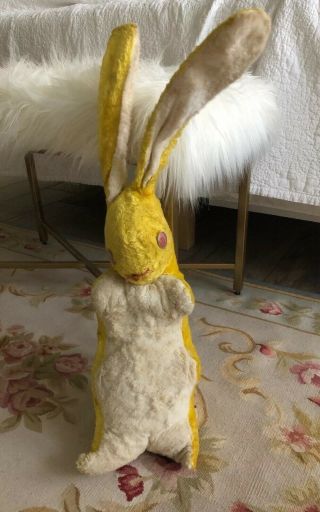 Vintage Large 27” Stuffed Easter Bunny Rabbit Wire Huge Ears Easter