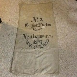 Antique German Feed Grain Cloth Sack Approx.  48 " X 21.  5 "