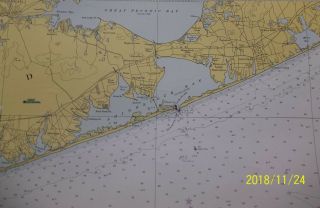 Vintage Nautical Map Of Shinnecock Light And Fire Island Light 1969