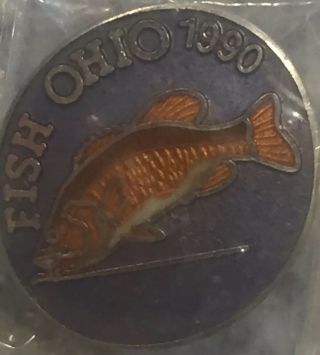 Vintage Fish Ohio 1990 - 1990 Hat Or Lapel Award Pin