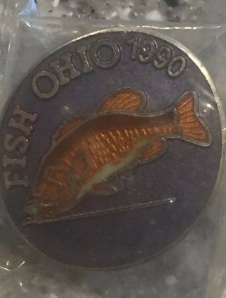 VINTAGE FISH OHIO 1990 - 1990 HAT OR LAPEL AWARD PIN 5