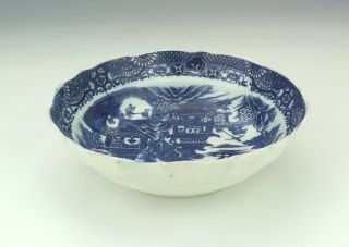 Antique Caughley Pottery - Oriental Inspired Blue & White Bowl - Early 4