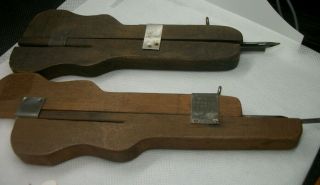2 Antique Wood Rug Punch Needles