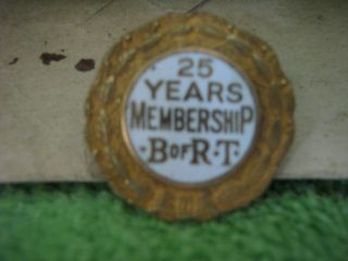 Antique Lapel Pin/tie Tack Brotherhood Of Railroad Trainmen 25 Year B Of Rt