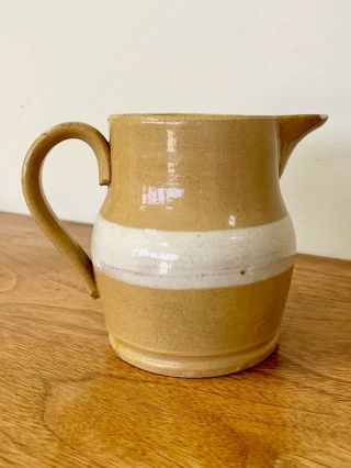 Early Antique Yellow Ware Pitcher / 4 - 1/2 