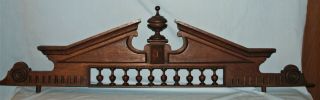 44 " Wood Architectural Salvage Furniture,  Door Pediment W/spindles & Finial