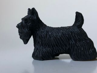 Vintage Dollhouse Miniature Scottish Terrier Black Dog Plastic