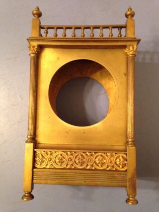 Antique French Mantle Clock Case Ornate Brass And Gilt Ornaments Restoration