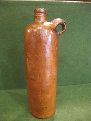 Antique Vintage Brown Stoneware Bottle 12 " Tall Rhenser Mineral Germany Rhens