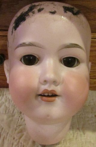 Antique C1890 6 1/2 " Am 390 German Bisque Doll Head 12 " Circumference