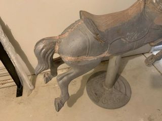 Carousel Horse on a round Coca Cola base,  restoration was started.  NOT painted. 2