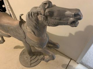 Carousel Horse on a round Coca Cola base,  restoration was started.  NOT painted. 3
