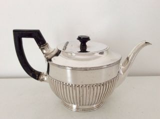 Large Antique Edwardian Silver Plated 2.  5 Pint Teapot By James Dixon & Son C1910