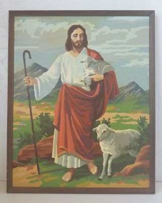 Paint By Number Framed Jesus Vintage