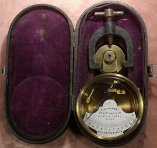 Antique C1910 Manometer Manometre Jules Richard Paris Pressure Guage