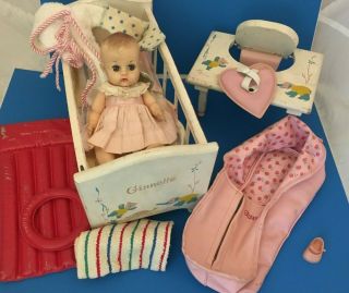 Vogue Ginnette Doll With Furniture And Vintage 1950 