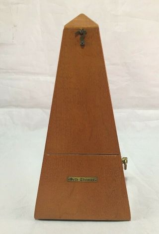 Vintage Seth Thomas Metronome De Maelzel Wood & Brass