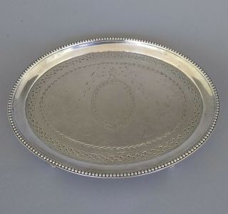 Antique Georgian 1790 English Sterling Silver Salver 18th C.  Tray