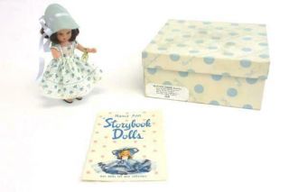 Vintage Nancy Ann Storybook Lucy Locket Brunette 115 in Blue Polka Dot Box 4