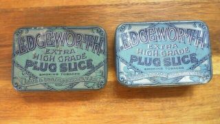 Two Scarce Antique Edgeworth Tobacco Tins - " Plug Slice " & " Pipe Tobacco " R75t3